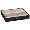 vidaXL Jewellery Box 4-Layer with Mirror Lockable Black 22.5x17.5x16.5 cm