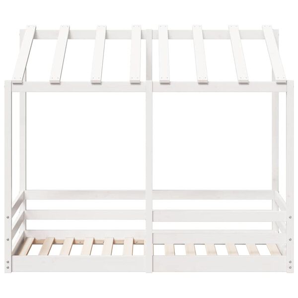 vidaXL Kids' Bed with Roof White 70x140 cm Solid Wood Pine