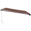 vidaXL Manual Retractable Awning with LED Brown 450x300 cm