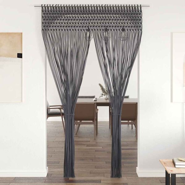 vidaXL Macrame Curtain Anthracite 140x240 cm Cotton