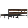 vidaXL Metal Bed Frame without Mattress Brown Oak 193x203 cm