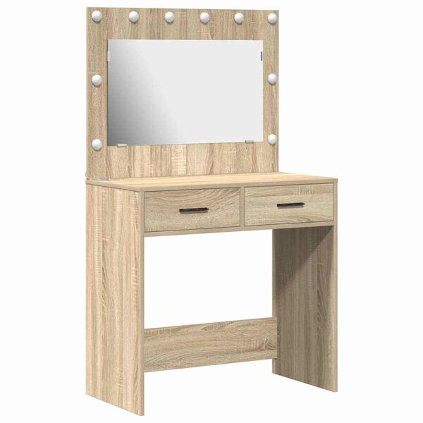 vidaXL Dressing Table Sonoma oak 78.5 x 41 x 135 cm Engineered wood