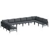 vidaXL Garden Sofa Set 10 pcs Black Steel