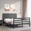 vidaXL Bed Frame without Mattress Grey 140x200 cm Solid Wood