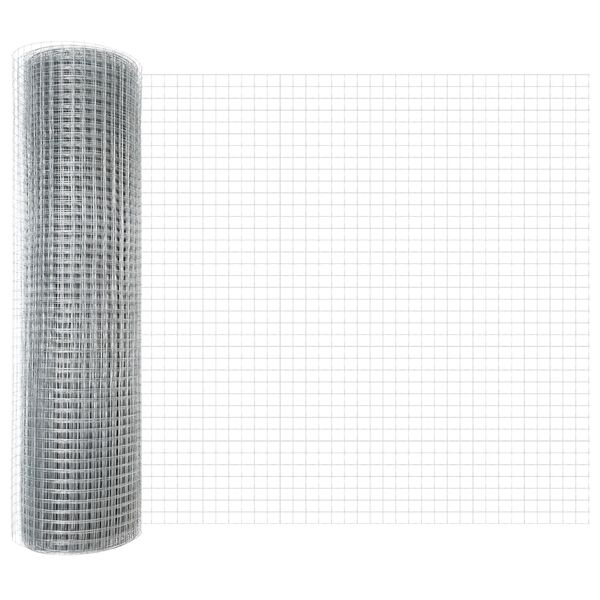 vidaXL Welded Wire Fence Silver 0.8 x 50 m