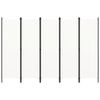 vidaXL 5-Panel Room Divider White 250x180 cm
