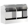 vidaXL Rabbit Feeder Silver 64.5 x 25.5 x 45.5 cm Galvanised Steel