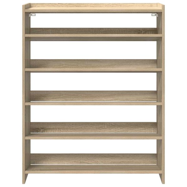 vidaXL Shoe Rack Sonoma Oak 80x25x100 cm Engineered Wood