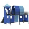 vidaXL Kids'Loft Bed Frame Black and Blue 74.5 x 190 cm Metal