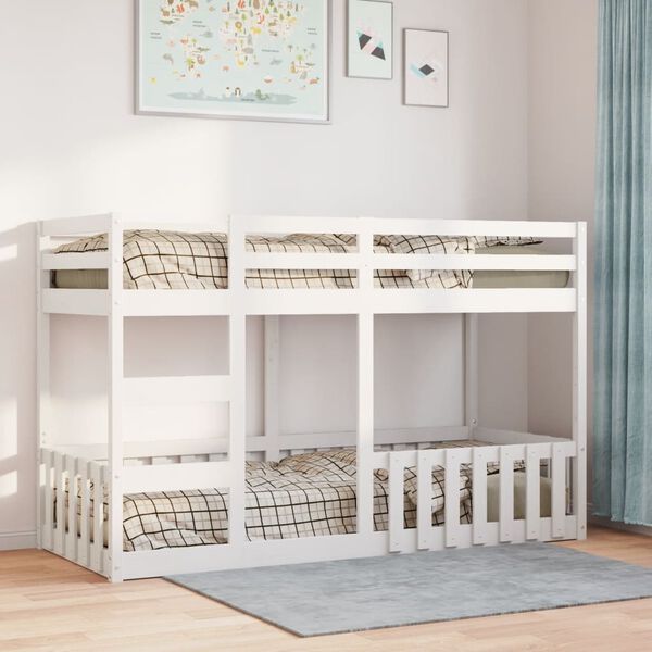vidaXL Bunk Bed White 90x190 cm Solid Wood Pine