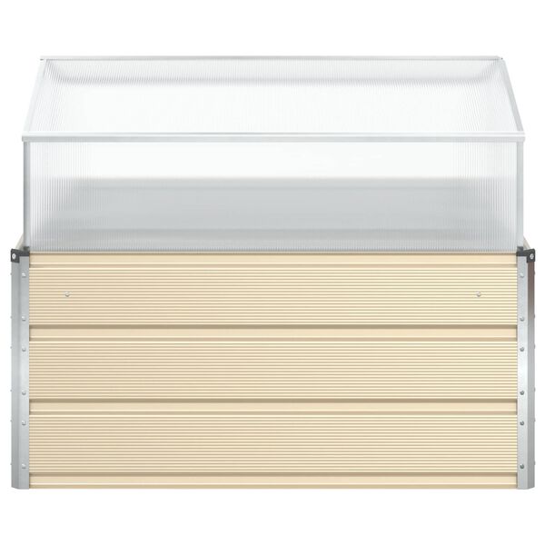 vidaXL Planter Ivory 100 x 100 x 77 cm Galvanised Steel