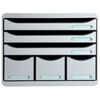 Exacompta Store-Box Desktop Drawer Set Maxi with 6 Drawers Light Grey