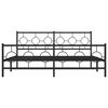 vidaXL Metal Bed Frame without Mattress with Footboard Black 183x213cm