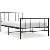 vidaXL Metal Bed Frame without Mattress with Footboard Black 107x203cm