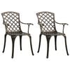 vidaXL Garden Chairs 2 pcs Cast Aluminium Bronze