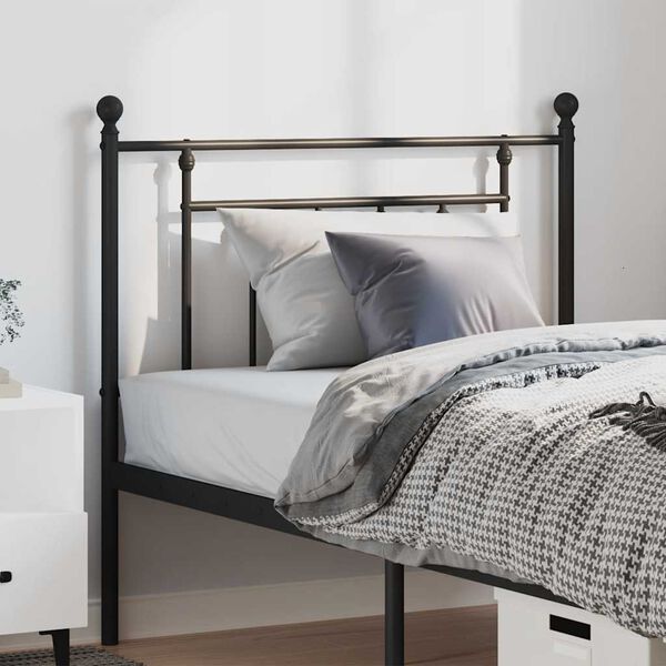 vidaXL Metal Headboard Black 100 cm