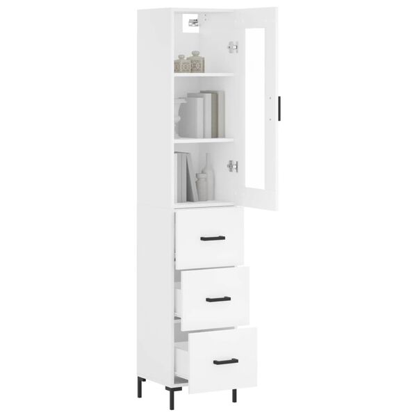 vidaXL Highboard White 34.5x34x180 cm Engineered Wood