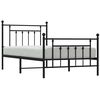 vidaXL Metal Bed Frame without Mattress with Footboard Black 100x190cm