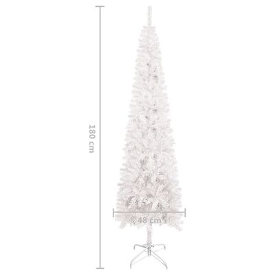 vidaXL Slim Christmas Tree White 180 cm