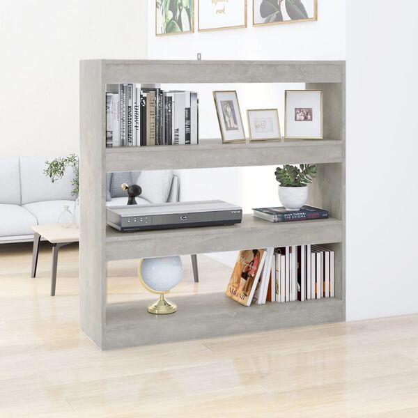 vidaXL Book Cabinet/Room Divider Concrete Grey 100x30x103 cm