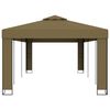vidaXL Gazebo with Double Roof 3x6 m Taupe 180 g/m²
