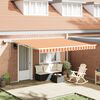 vidaXL Retractable Awning with Yellow and orange 400 x 300 cm Fabric