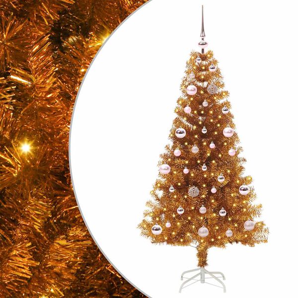 vidaXL Christmas Tree with 150 LEDs with Stand Gold 150 cm PET