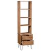vidaXL Book Cabinet New York Light Wood Solid Pine Wood
