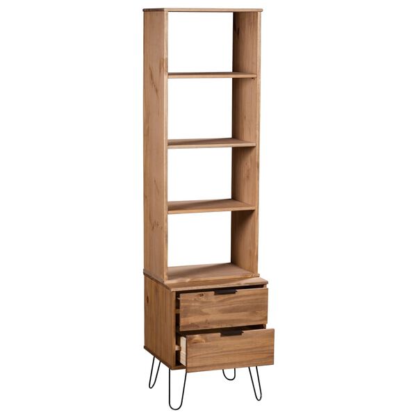 vidaXL Book Cabinet New York Light Wood Solid Pine Wood