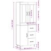 vidaXL Highboard Grey Sonoma 69.5x34x180 cm Engineered Wood