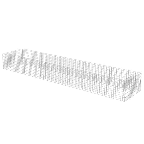 vidaXL Gabion Raised Bed Galvanised Steel 450x90x50 cm