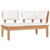 vidaXL Garden Bench Set with Cushion 5 pcs Brown and Cream