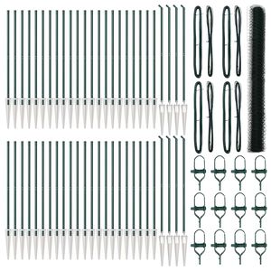 vidaXL Hexagonal Fence with Post 100 x 1.5 m PVC-Coated Steel Green