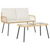 vidaXL Garden Dining Set 2 pcs Natural Poly Rattan