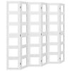 vidaXL Room Divider 6 Panels White Solid Wood Paulownia