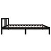 vidaXL Bed Frame without Mattress Black Solid Wood 100x200 cm