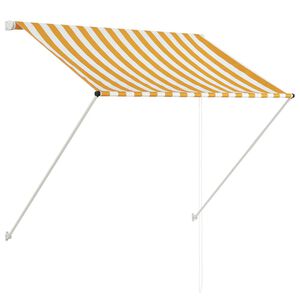 vidaXL Retractable Awning 100x150 cm Yellow and White