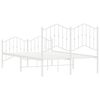 vidaXL Metal Bed Frame without Mattress with Footboard&nbsp;White 120x200cm