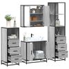 vidaXL 4&nbsp;Piece Bathroom Furniture Set&nbsp;Grey Sonoma Engineered Wood
