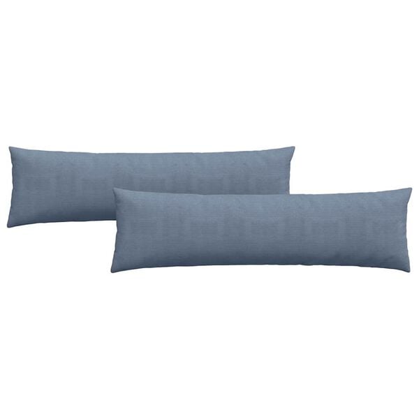 vidaXL Sofa Pillows 2 pcs Blue 145 x 40 cm Corduroy Fabric