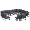 vidaXL Garden Sofa Set 12 pcs Black Aluminium