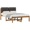 vidaXL Bed Frame with Upholstered Headboard Natural and Dark Grey