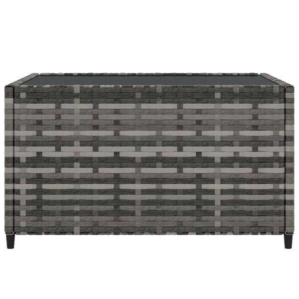 vidaXL Square Garden Coffee Table Grey 50x50x30 cm Poly Rattan