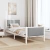vidaXL Bed Frame with Headboard Light Grey 75 x 190 cm Fabric