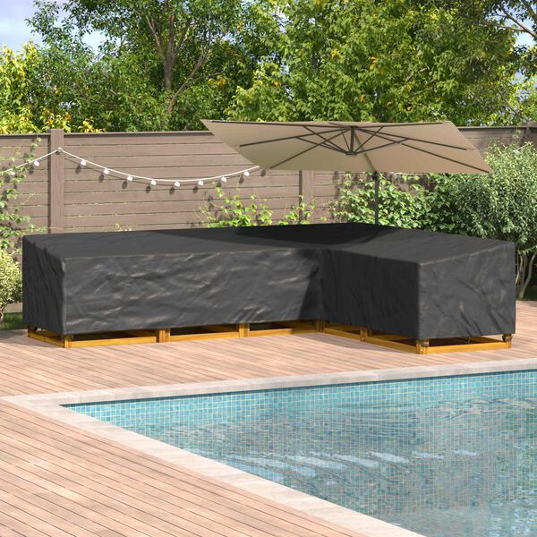 vidaXL Furniture Cover Black 355 x 275 x 80 cm 600D Oxford Fbric