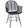 vidaXL Dining Chair 2 pcs Black 57 x 54.5 x 85 cm Rattan and Iron