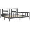 vidaXL Bed Frame without Mattress Grey 200x200 cm Solid Wood Pine