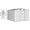 vidaXL Garden Shed 257x298x178 cm Metal Grey