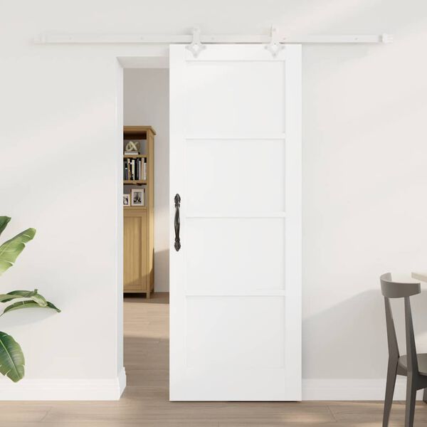 vidaXL Sliding Door White 73.5 x 198.5 cm Solid Pine Wood