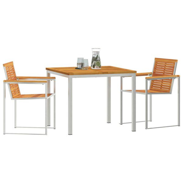 vidaXL Garden Dining Set 3 pcs Brown Solid Acacia Wood